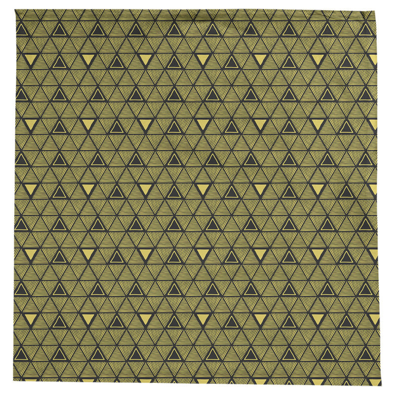 Nappe triangles dessinés à la main classiques, Jaune clair / noir