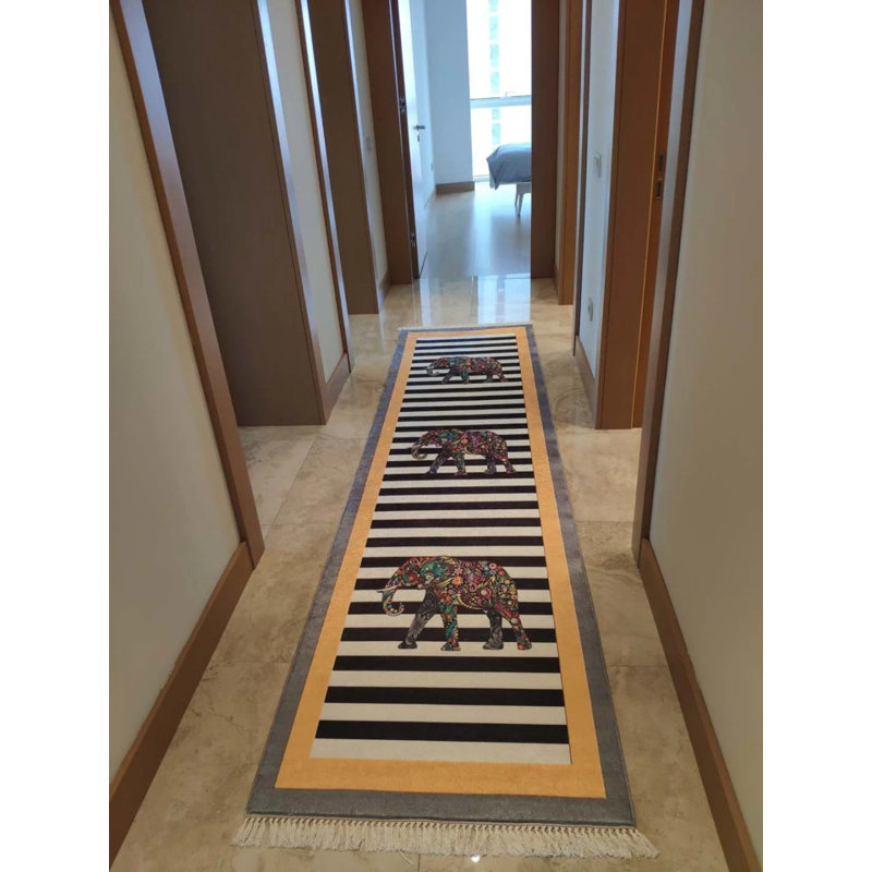 Tapis Mazzi avec envers antidérapant, Tapis de couloir 2 pi 7 po x 12 pi 5 po