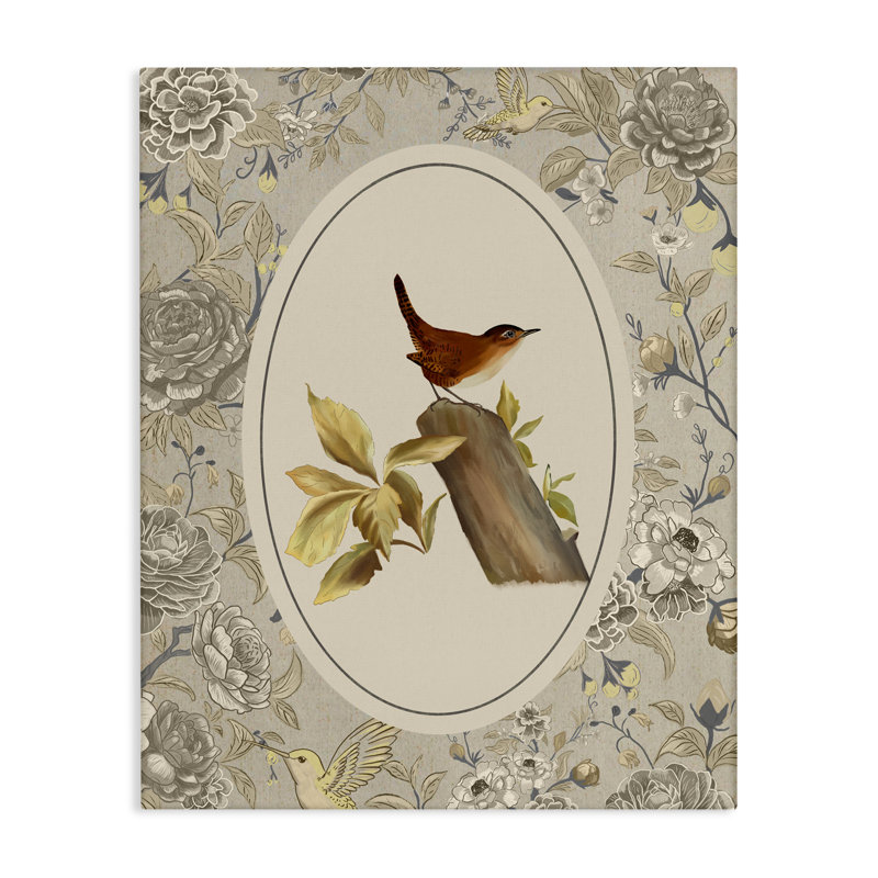 Oiseau perché et toile peinte, design par Radhika Modi, H 30 po x l 24 po