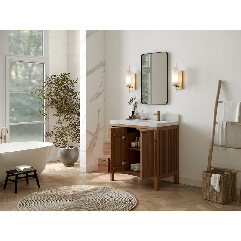 Teck Elizabeth 36 po X P 22 po De salle de bain Empira quartz, Noir Calacatta