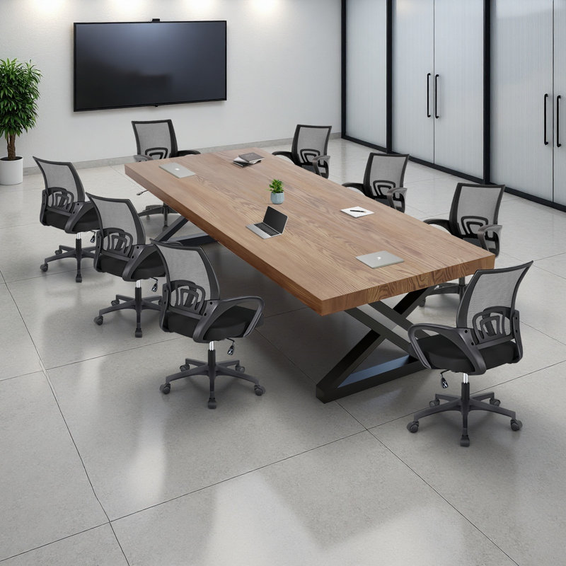 8-person Rectangular Solid Wood Conference Table