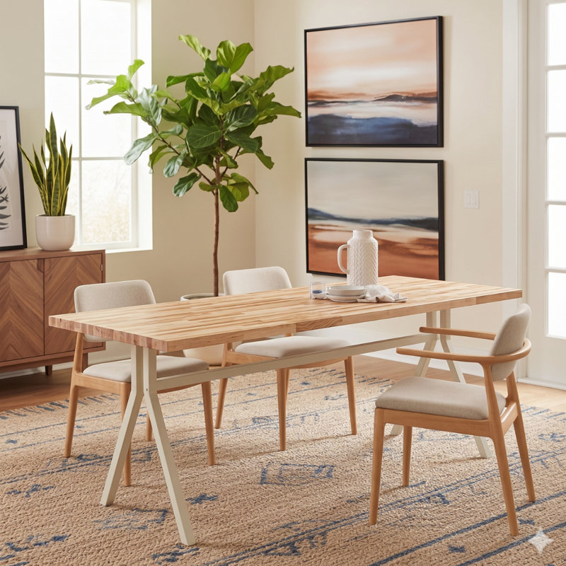 Strut Café Dining Height, Gray Wood, 30"H x 60"L x 36"W, Gold