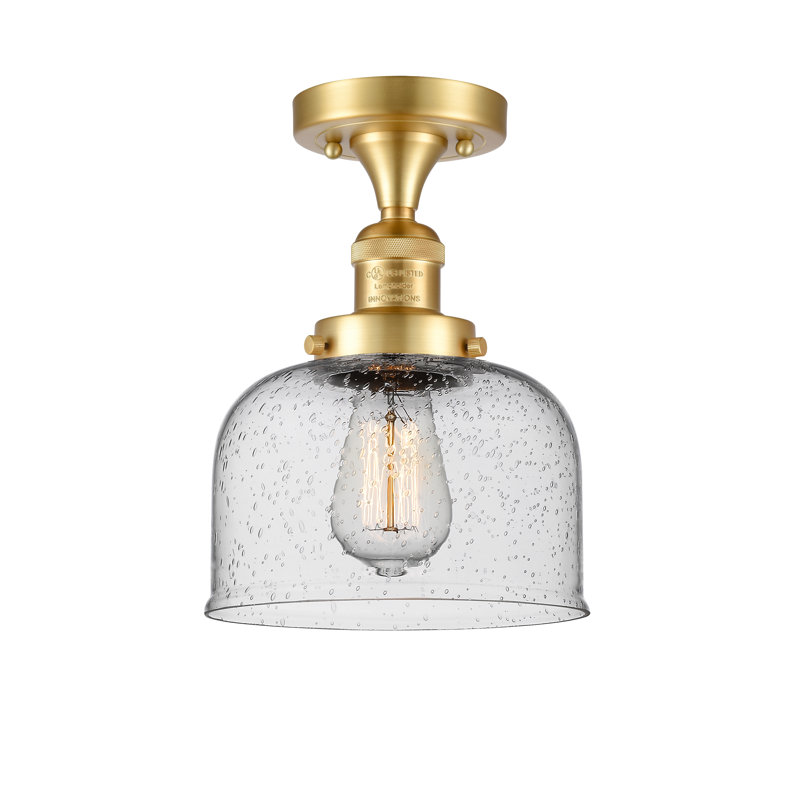 Adette Glass Semi Flush Mount, Satin Gold