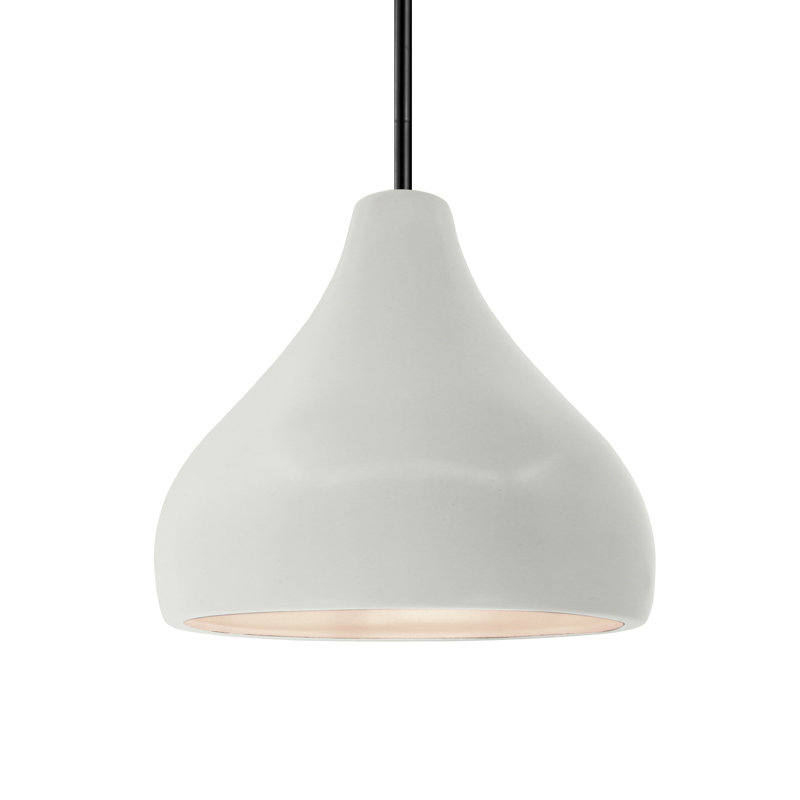 Luminaire suspendu à 1 lumière Meydan, H 8 po x l 11,5 po x P 11,5 po, Blanc mat, Noir mat