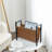 Freestanding Modern Caramel Leatherette Magazine Rack