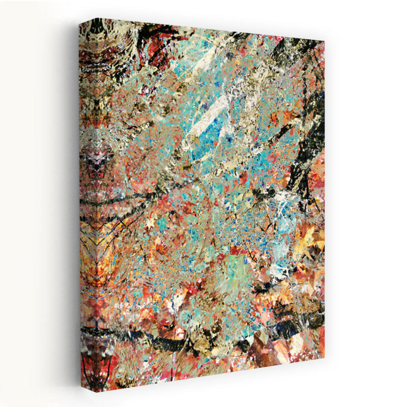 Art contemporain, art abstrait abstrait et coloré, H 48 po x l 32 po
