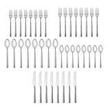 Fortessa Lloyd 18/10 Stainless Steel, 40 Piece Flatware Set (Service for 8), Silver