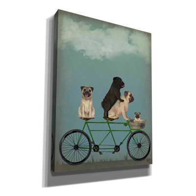 «Pug Tandem» par Fab Funky, art mural sur toile