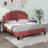 Tayveion Upholstered Platform Bed with Floral Velvet Headboard-684850047-684850046-717470278