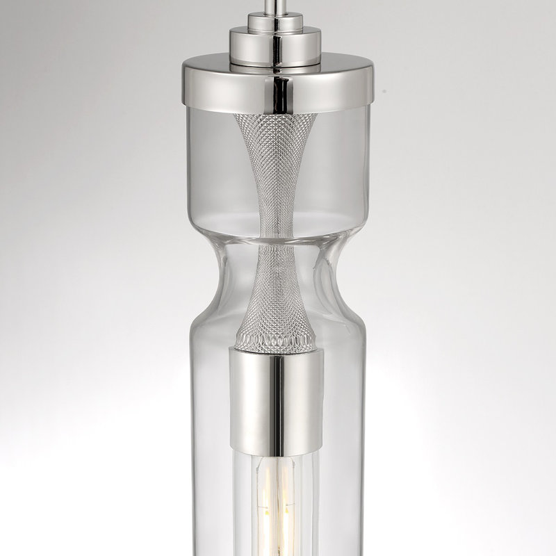 Luminaire suspendu en nickel 1 lumière Mistero, Nickel