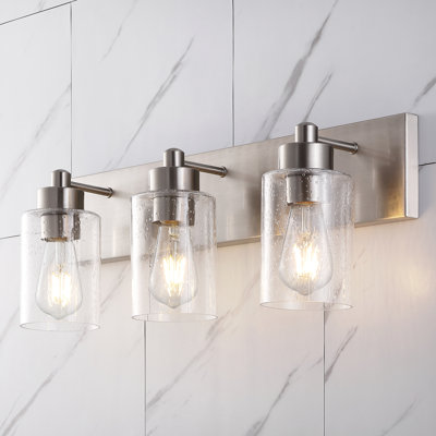 Stover Seeded Glass/Iron Modern Contemporary LED Vanity Light