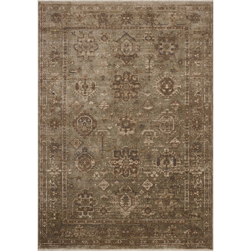 Tapis sauge / terre Loloi Haywood, Rectangle 6 pi 7 po x 9 pi 2 po
