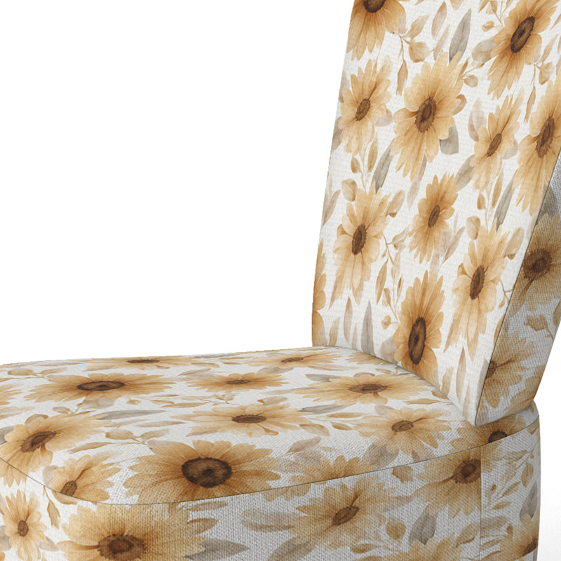 Chaise rembourrée Floral, Chaise d'appoint sans accoudoirs
