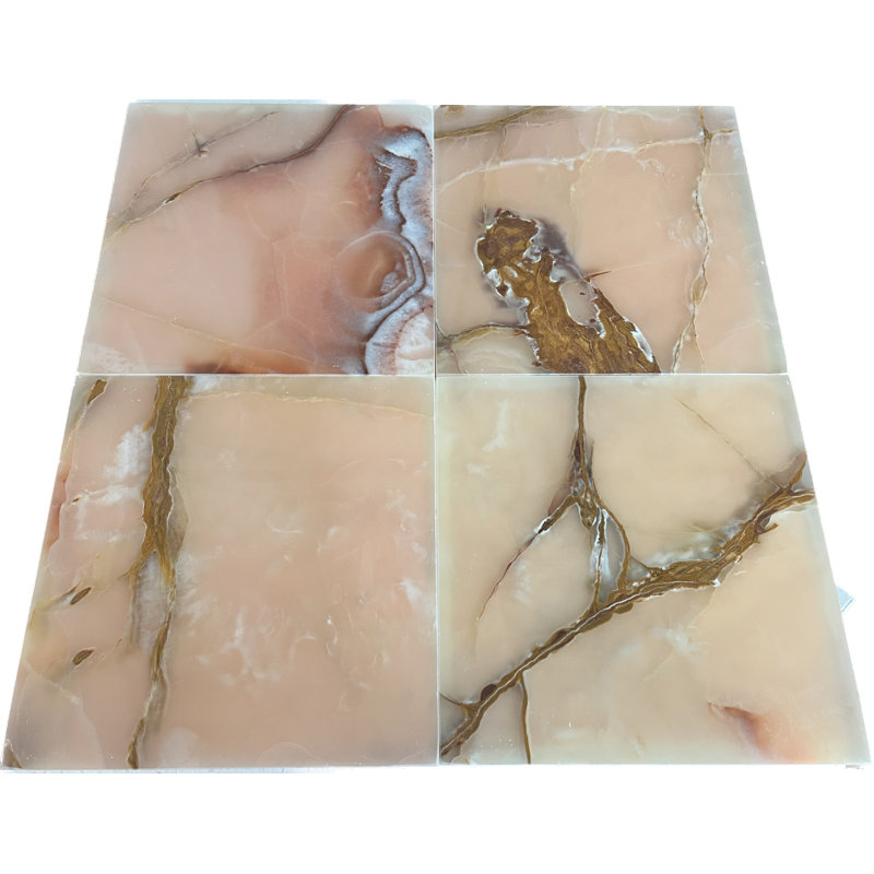 12" x 12" Natural Stone Mosaic Tile, Pink