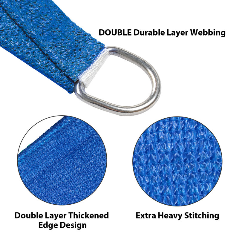 11'8" x 15'7" Triangle Shade Sail, Sky Blue