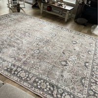 Agalia Machine Washable Oriental Charcoal/Gray Area Rug Lark Manor Rug Size: Rectangle 6'7 x 9