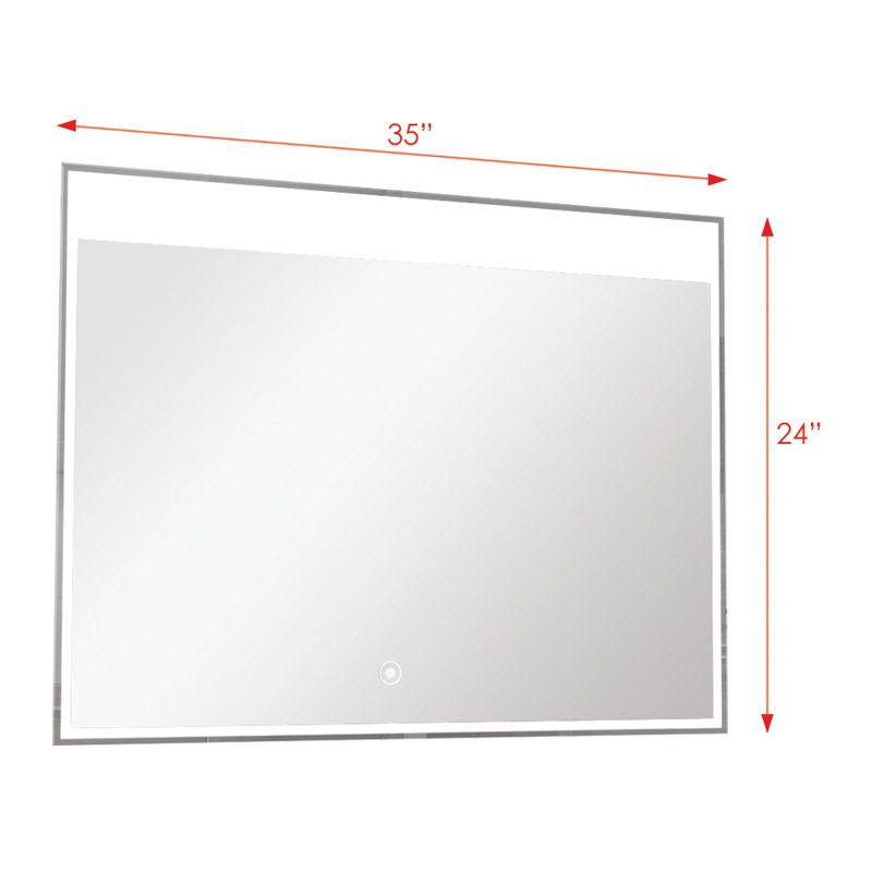 Ritchie Flat Wall Mirror, 23.62" H x 35.43" W