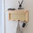 Rattan Key Holder With 4 Key Hooks,Wall Mounted Decorative Floating Shelf For Entryway,Nursery,Mudroom, Hallway, Office
