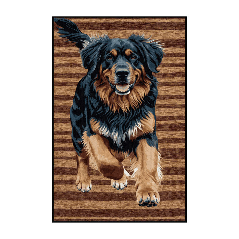  Tapis lavable pour chien Leonberger, Rectangle 7 pi x 9 pi