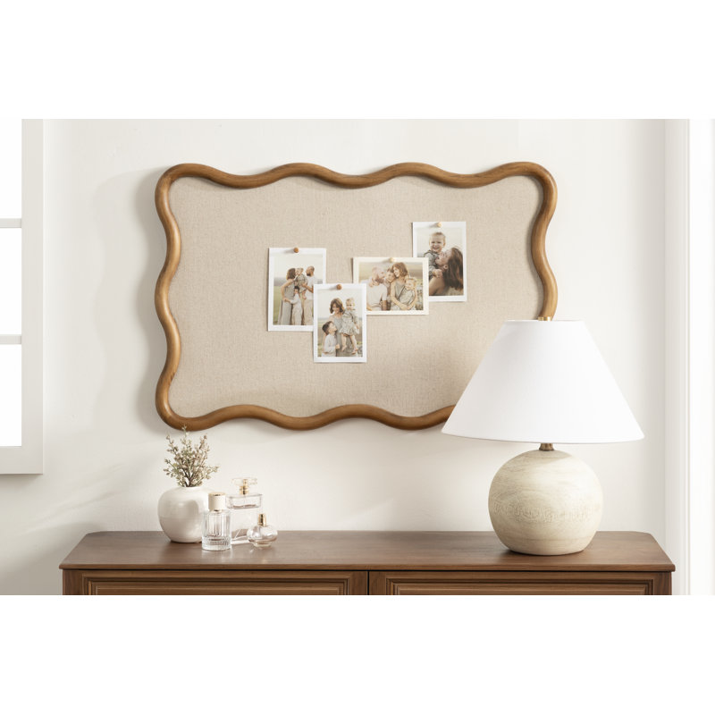 Aderyn Rectangular Scalloped Pinboard for Wall Organization