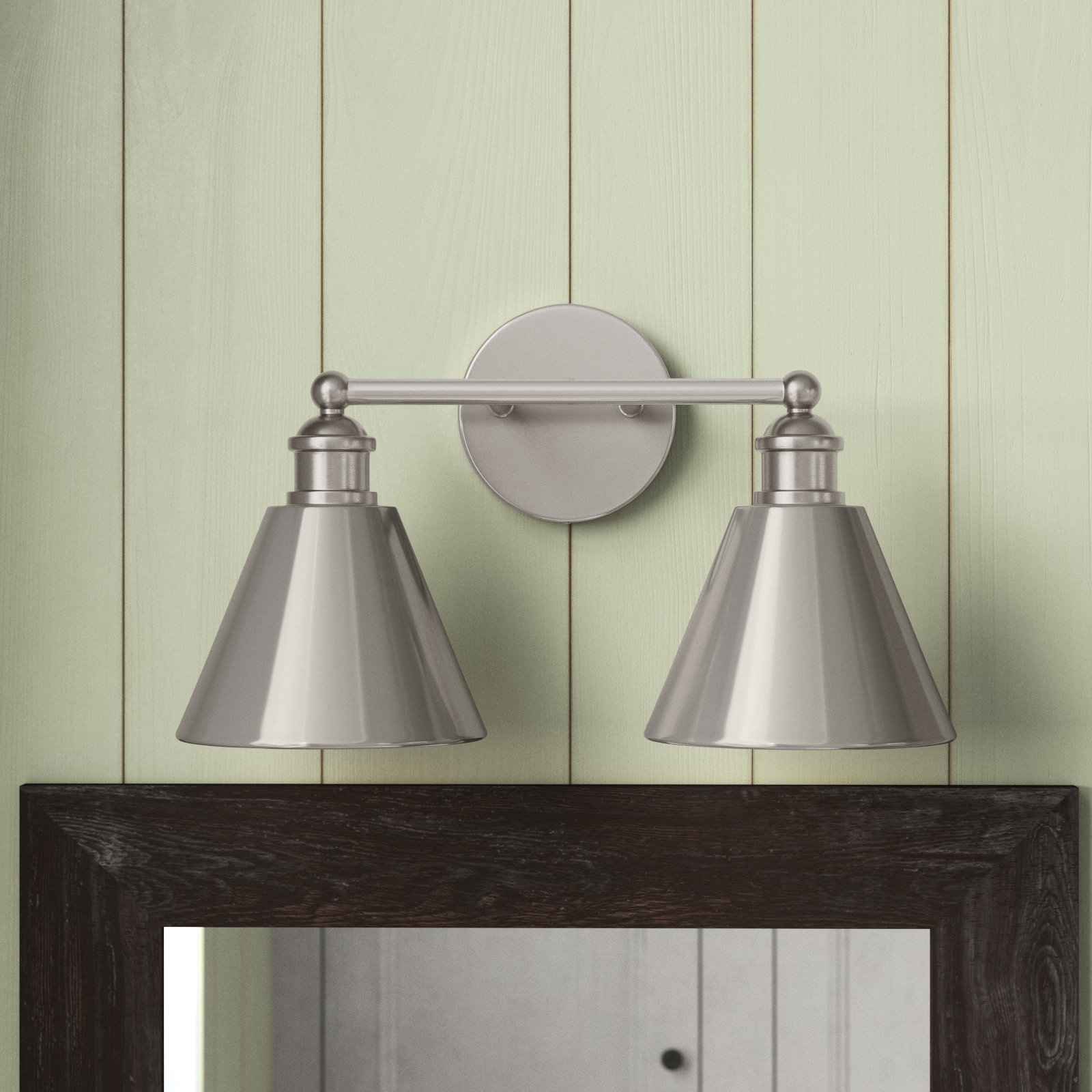 Kera 2-Light Dimmable Vanity Light, Brushed Nickel