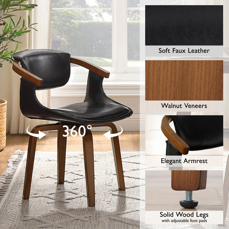 54Cm Wide Swivel Armchair, Black