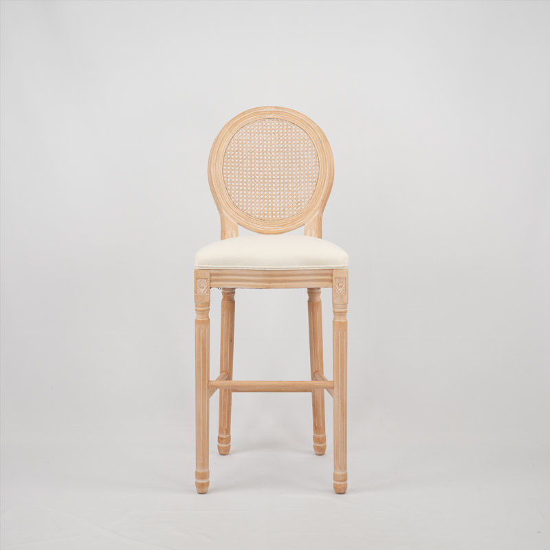 Bois avec coussin beige et dossier - Offre un confort et des pieds rembourrés