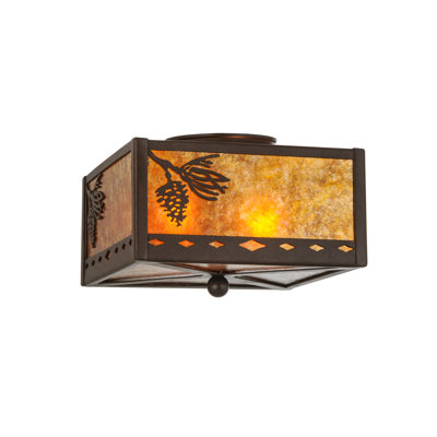 Plafonnier semi-encastré carré 14,5" à 2 lumières unique