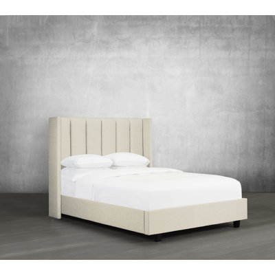 Lit plateforme en tissu d’ameublement touffeté