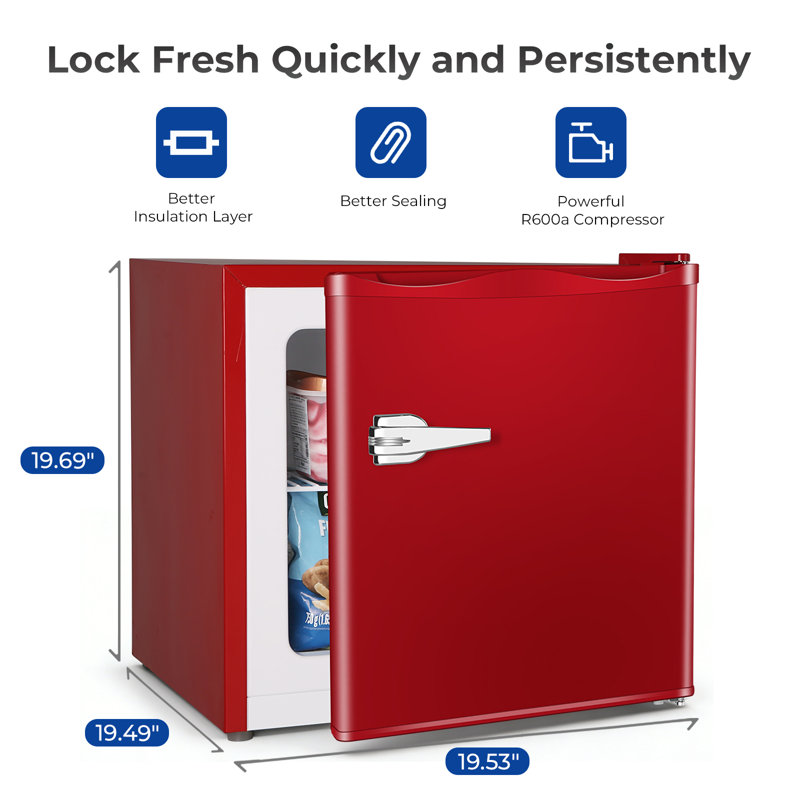 Electactic 1.2 Cu.ft Upright Freezer - 7 Temp Settings -13~28°F, Removable Shelf, Low Noise, Red