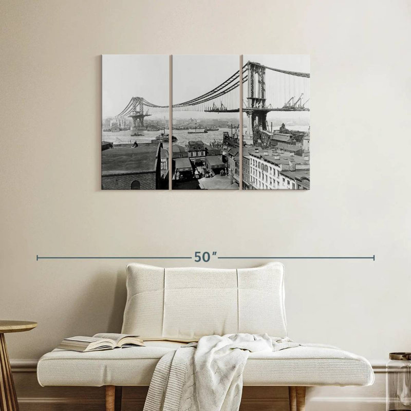 Lilie Manhattan Bridge Construction, 24" H x 38" W