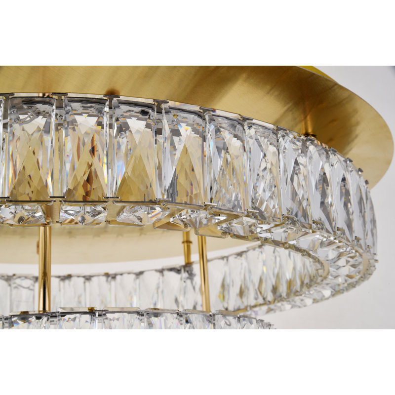 Plafonnier encastré à DEL 17,7 po Bodell, Doré, H 10 po x l 25,6 po x P 25,6 po, 31.5