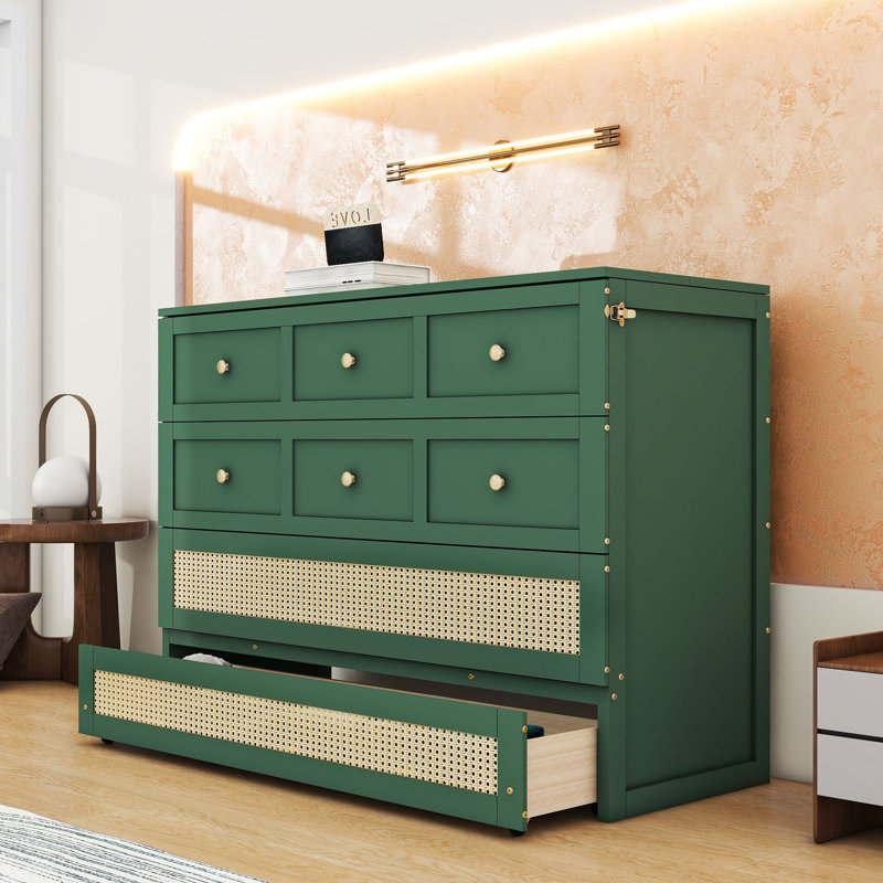  Lit escamotable en bois avec grands tiroirs Conayr, Grand, Vert