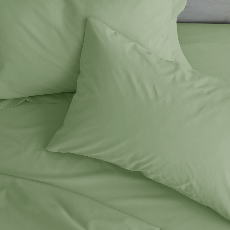 Easy Iron Percale Standard Pillowcase, Green