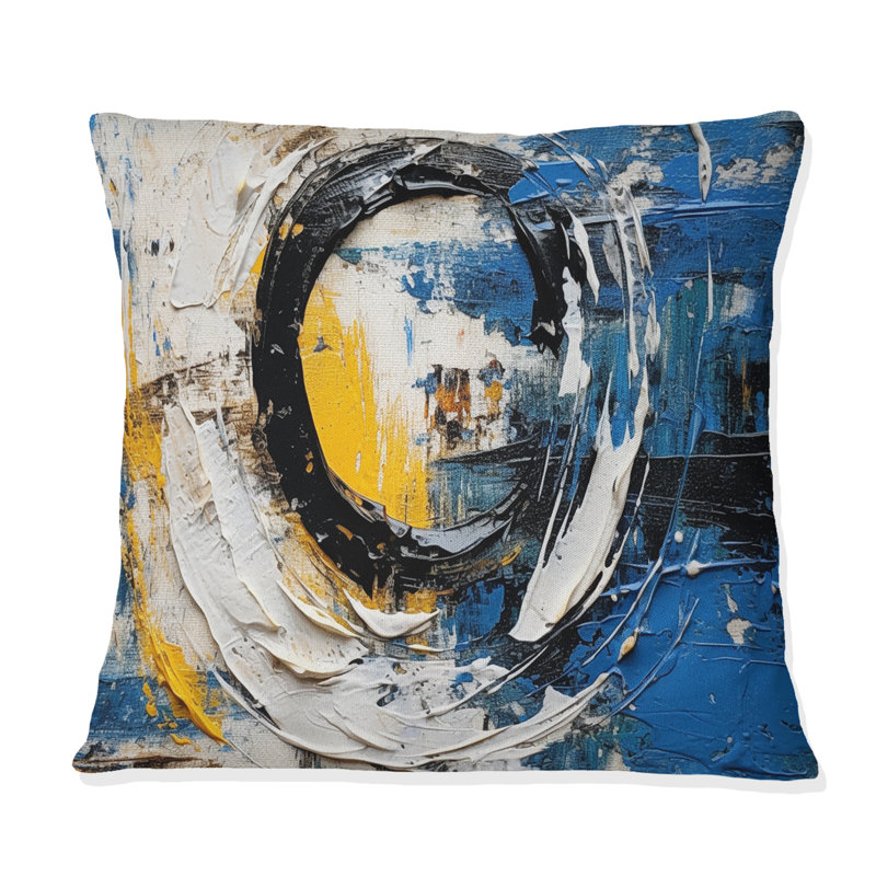 Coussin Cubist Fusion bleu et blanc