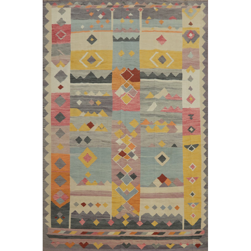 Tapis tribal en laine tissé à la main 10 x 13