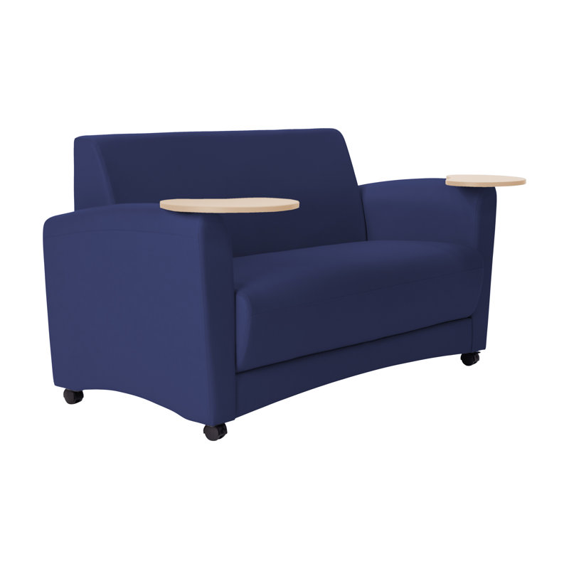 Canapé rembourré avec tablette Pro Series, Bleu marine / grain d'érable