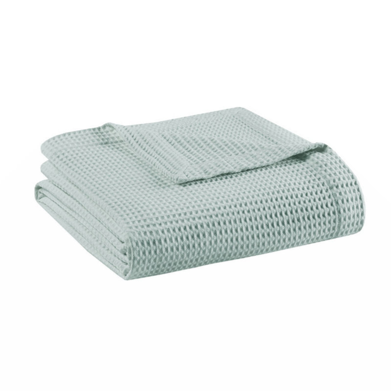 Couverture en coton tissé gaufré, L 90 po x L 108 po, Lin