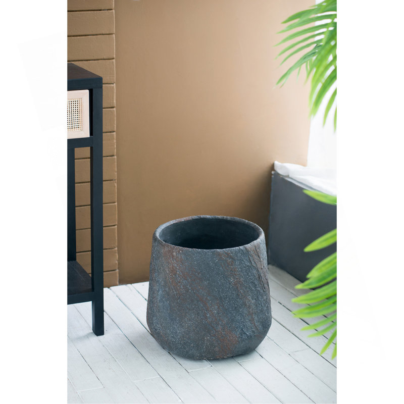 14.2X14.2X13.4" Cement Planter Large/ Indoor Outdoor Garden Functional Decor