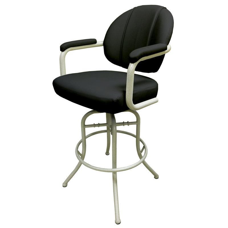 Tabouret de bar et de comptoir pivotant Zyair, Beige, Noir, Tabouret de comptoir (assise de 26 po de hauteur)
