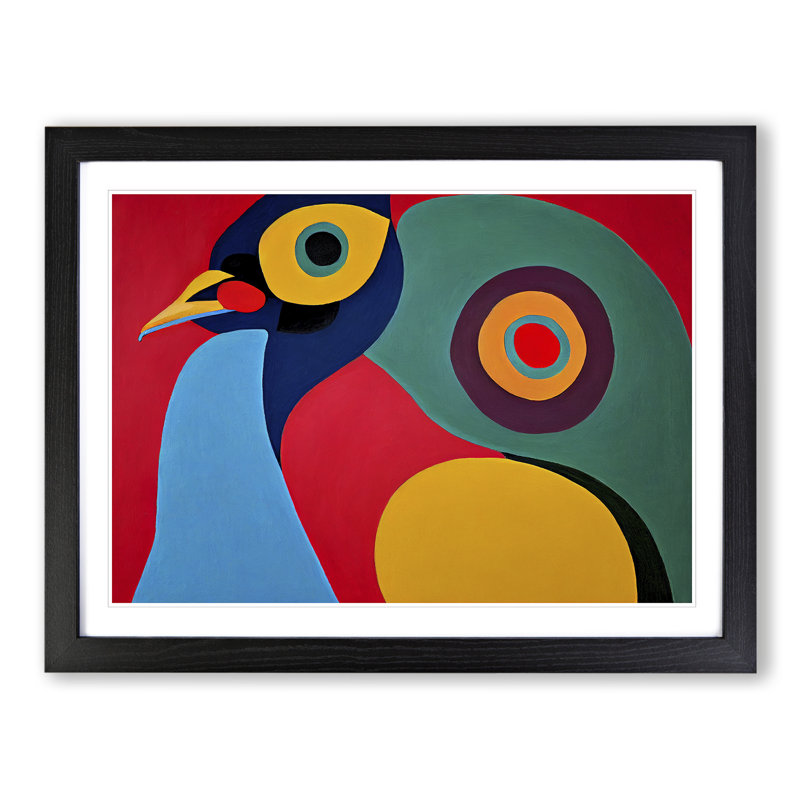 Abstract Peacock - Framed Print, Black, 25cm H x 34cm W x 2cm D