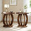 Table de bout ronde en bois, table de chevet décorative pour petit salon