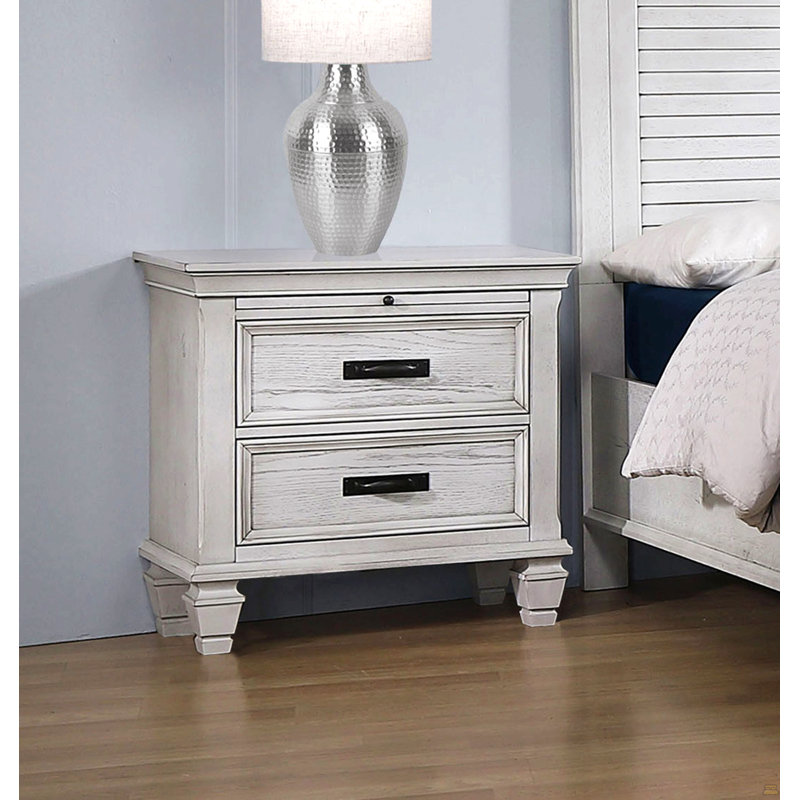 MDF Nightstand With 2 Drawers