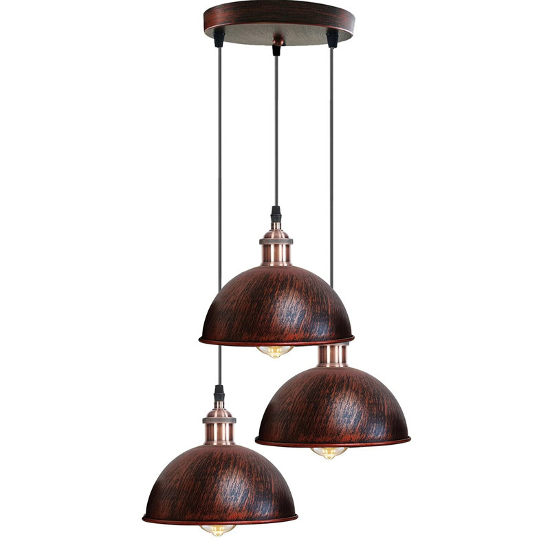 URBNLIVING 3 - Light Kitchen Island Pendant, Rustic Red
