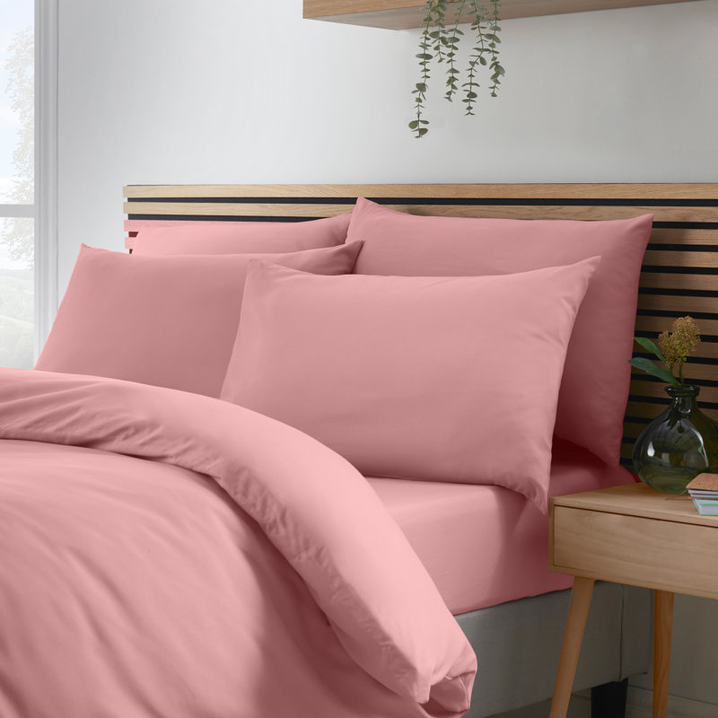 So Soft Easy Iron Duvet Cover Set, Super King Duvet Cover + 2 Standard Pillowcases, Pink
