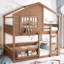 Ensemble de lit mezzanine avec design maison, bois de pin de qualité supérieure, structure peu encombrante-125179201