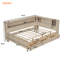 Lit de jour en bois avec tablettes de rangement et 3 tiroirs-2073095646