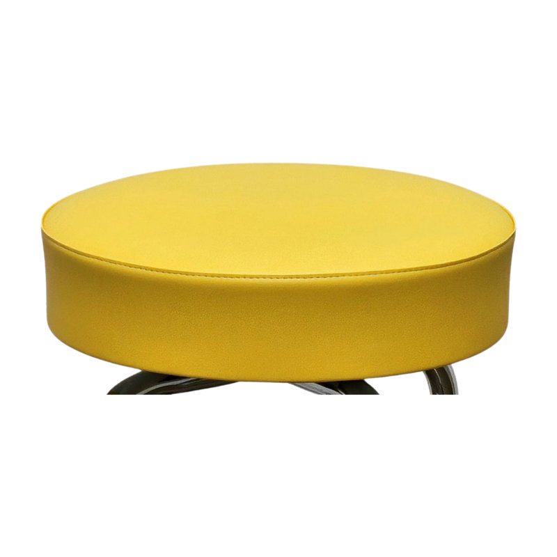 Tabouret de bar et de comptoir à anneau simple Retro Home, Tabouret de comptoir (assise de 24 po de hauteur), Jaune