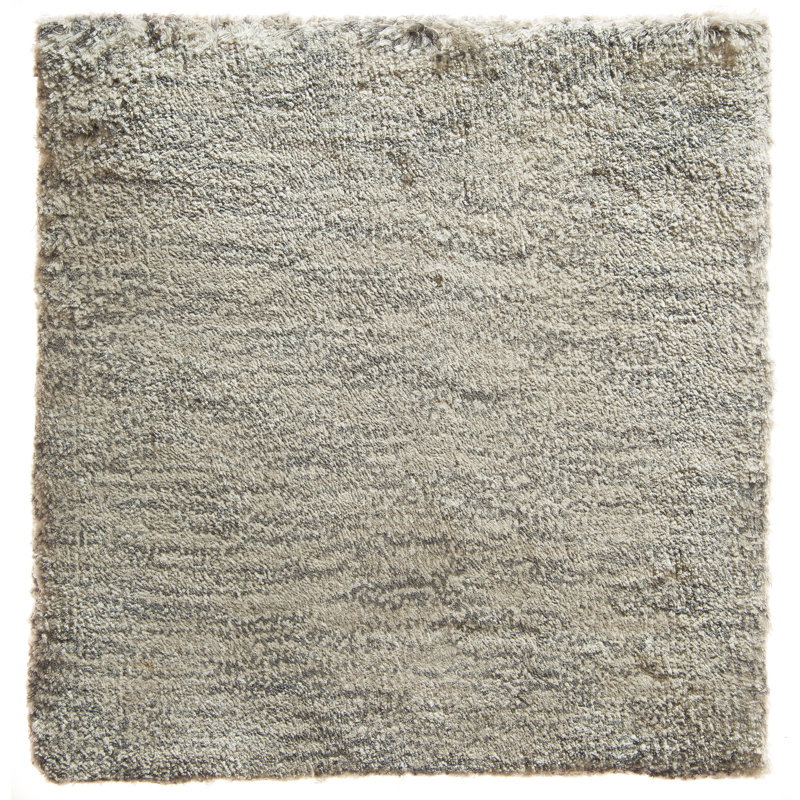 Tapis bleu ardoise / ivoire tissé à la main Alrun Tencel, Rectangle 12 pi x 15 pi