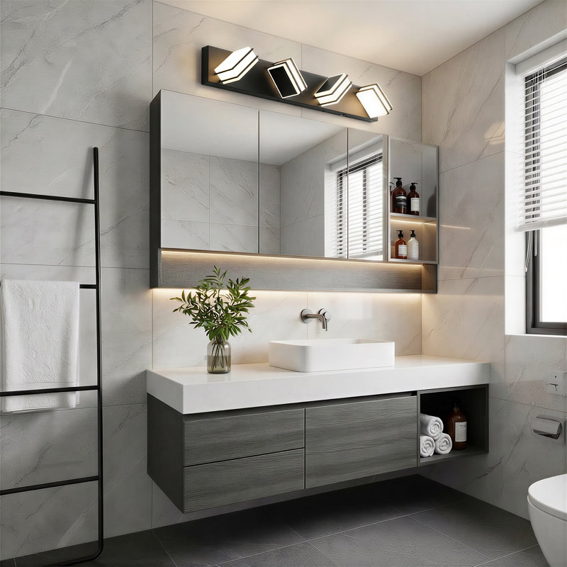 LED Bathroom Vanity Light Bar, Adjustable 5 CCT,Matte Black, 4.33" H x 29.13" W x 4.53" D, Matte Black, 4 Lights